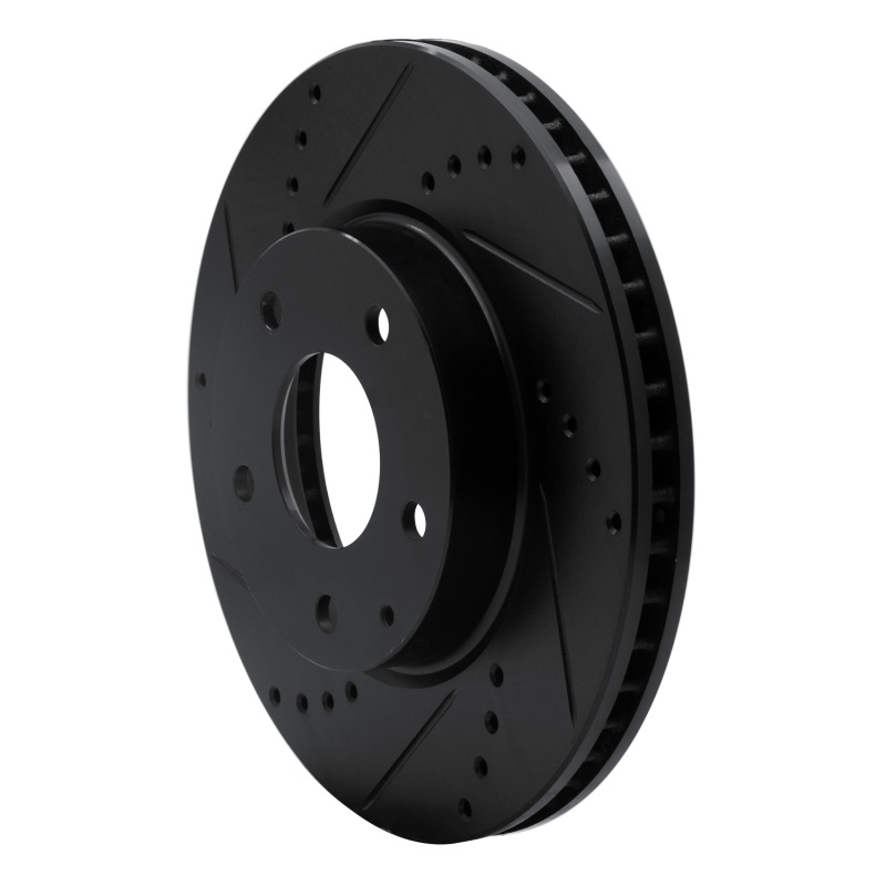 Mazda 3 Brake Rotor (1) - Front Left - R1 Concepts - Drilled & Slotted - Black - `14-`24